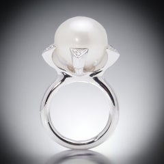 Utopia 18kt. White Gold Akoya Cultured Pearl Cocktail Ring