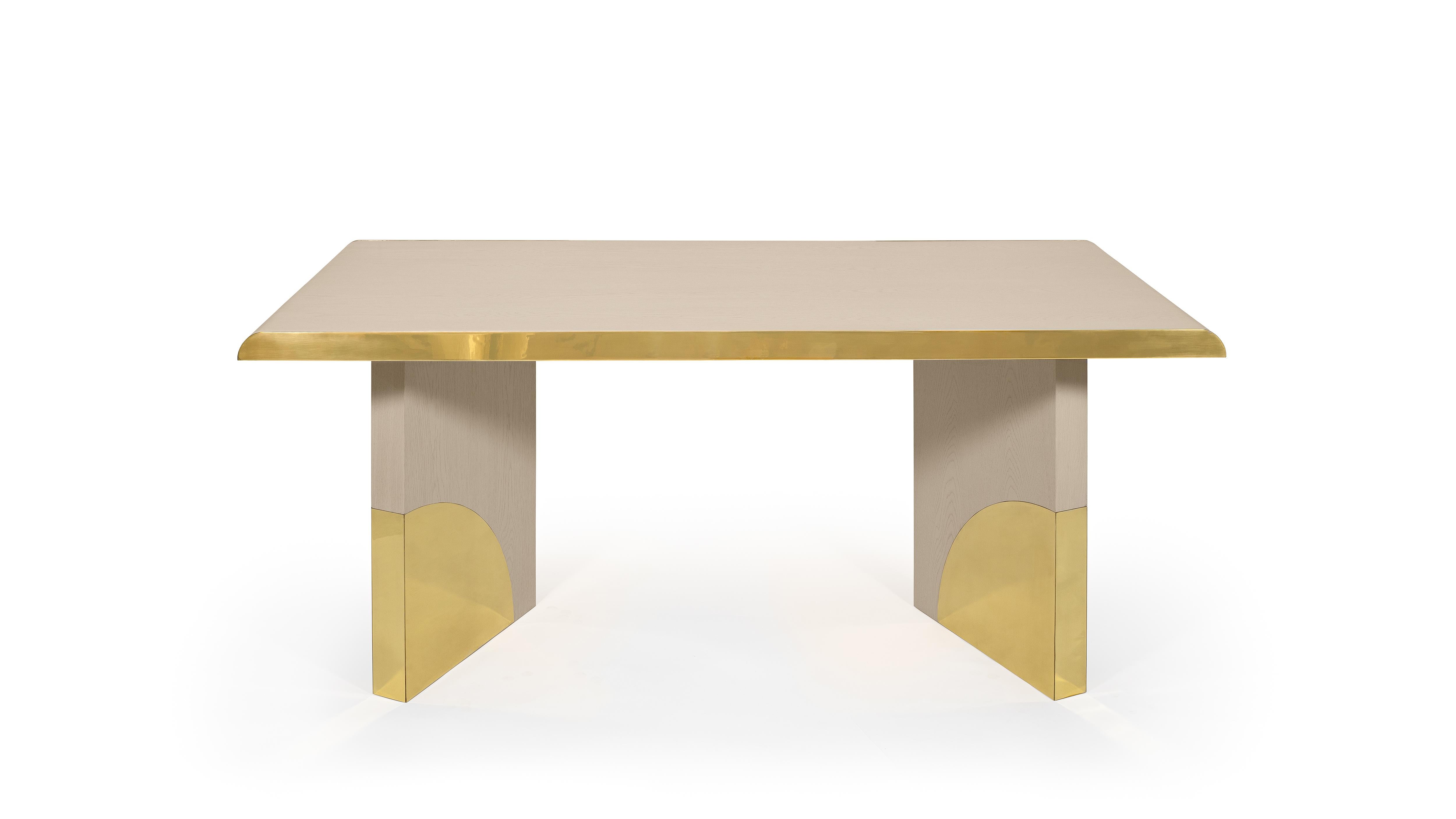 Utopia Desk by InsidherLand
Dimensions: D 76 x W 160 x H 74 cm.
Materials: Oak veneer in open grain with cream finish and polished brass.
70 kg.
Other finishes are available

Since the Renaissance, many attempts have been made to develop ideal