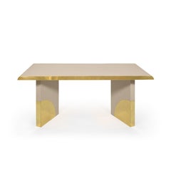 Utopia Desk, Cream Oak and Polished Brass, InsidherLand by Joana Santos Barbosa