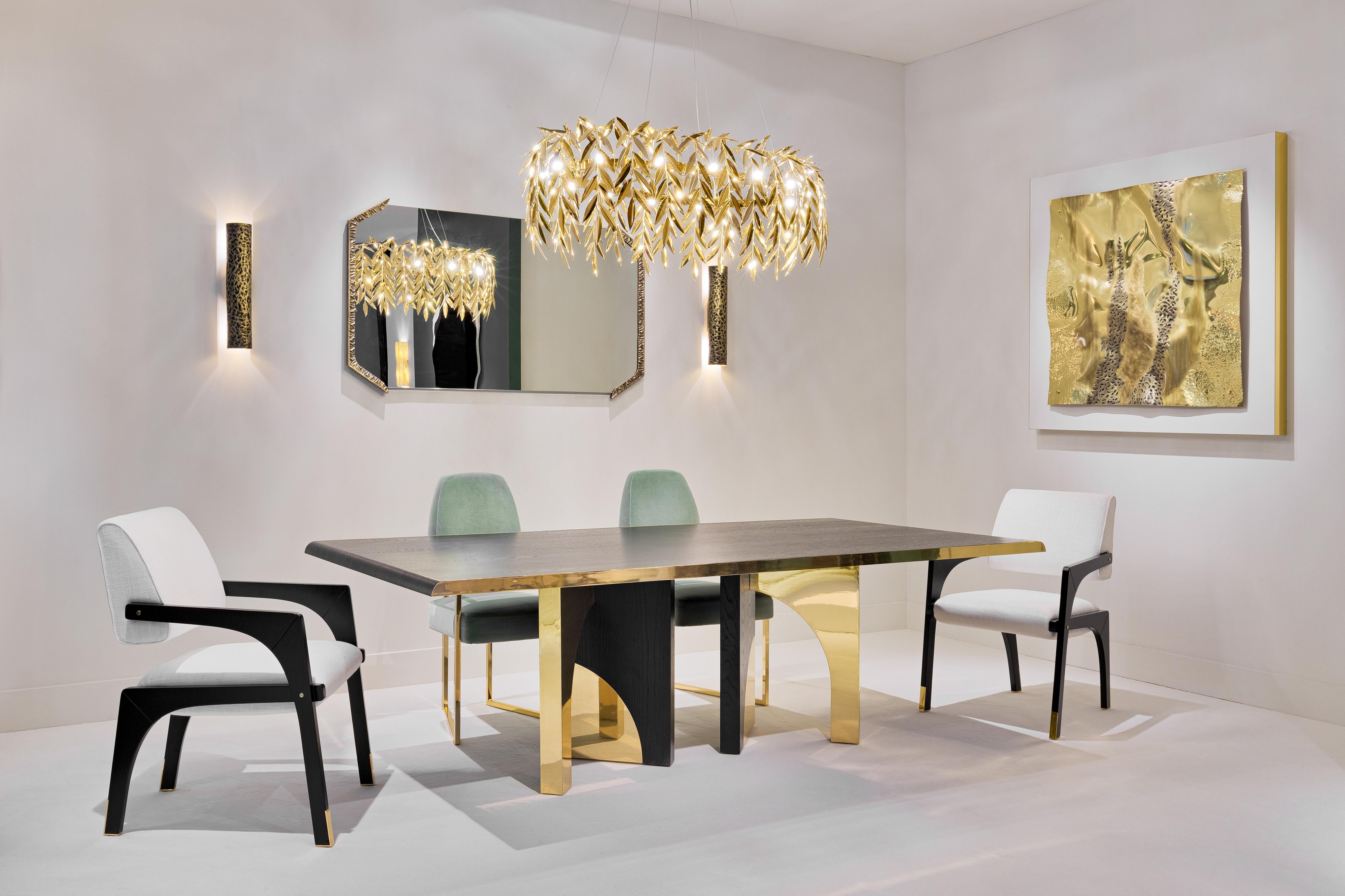 Utopia Dining Table, Dark Oak and Brass, InsidherLand by Joana Santos Barbosa In New Condition For Sale In Maia, Porto