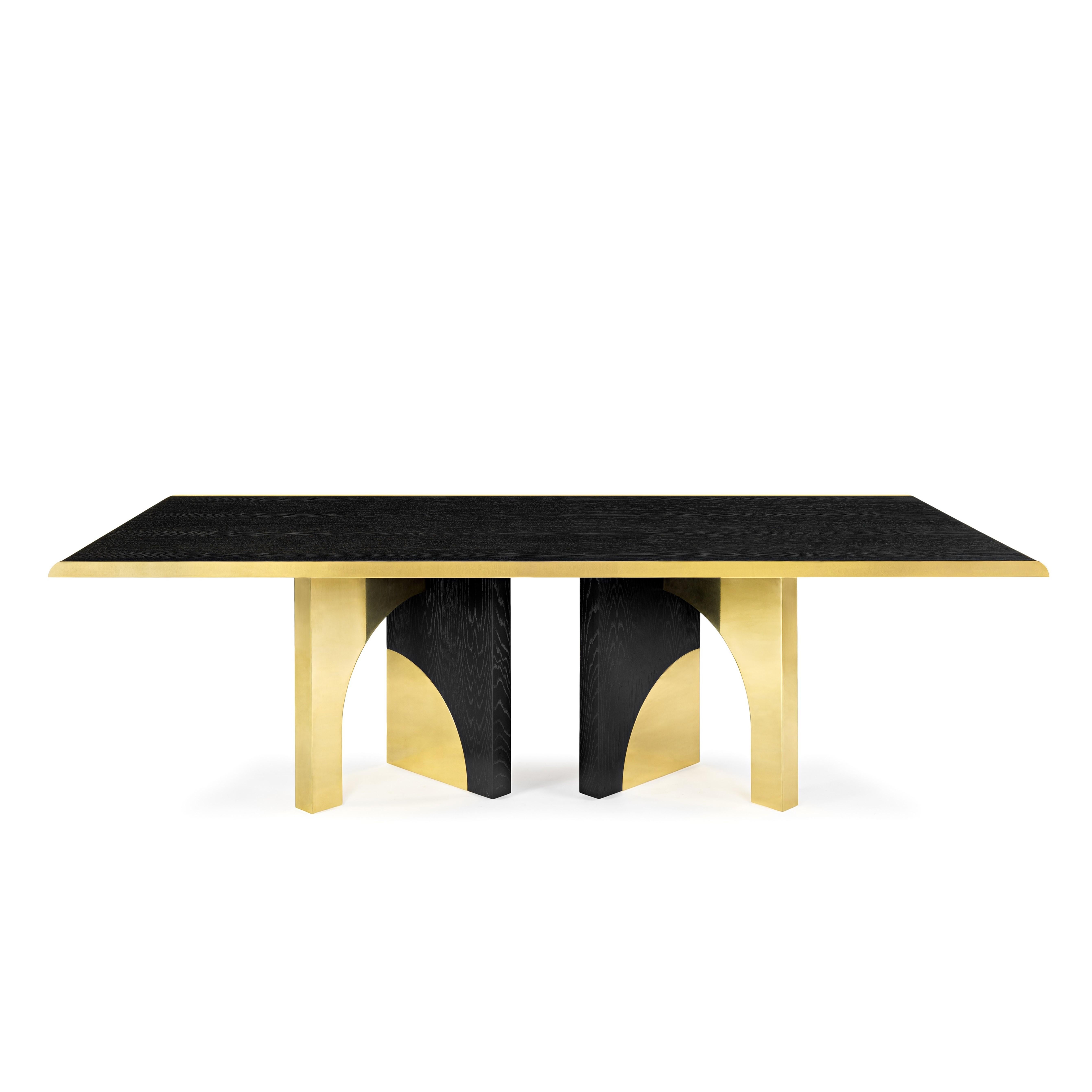 Moderne Table à manger Utopia, chêne foncé (en stock), InsidherLand de Joana Santos Barbosa en vente