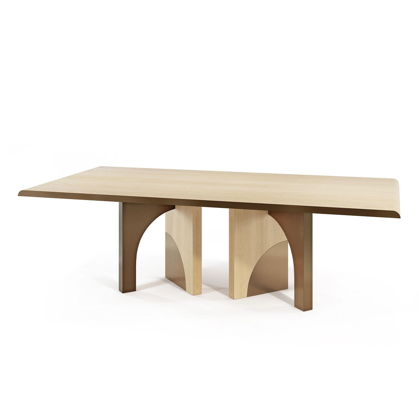 Moderne Table à manger Utopia, sycomore et laiton, InsidherLand de Joana Santos Barbosa en vente