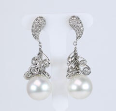 Utopia Pearl and Diamond Drop Earrings