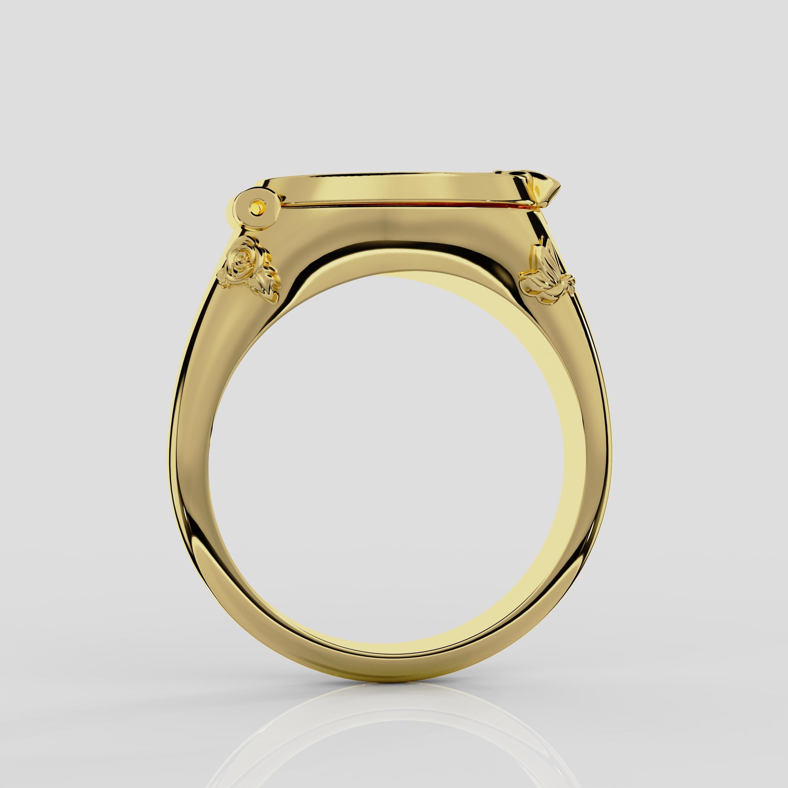 For Sale:  Georgina Yvonne 'Utopia' Signet Ring in 18ct Yellow Gold 4