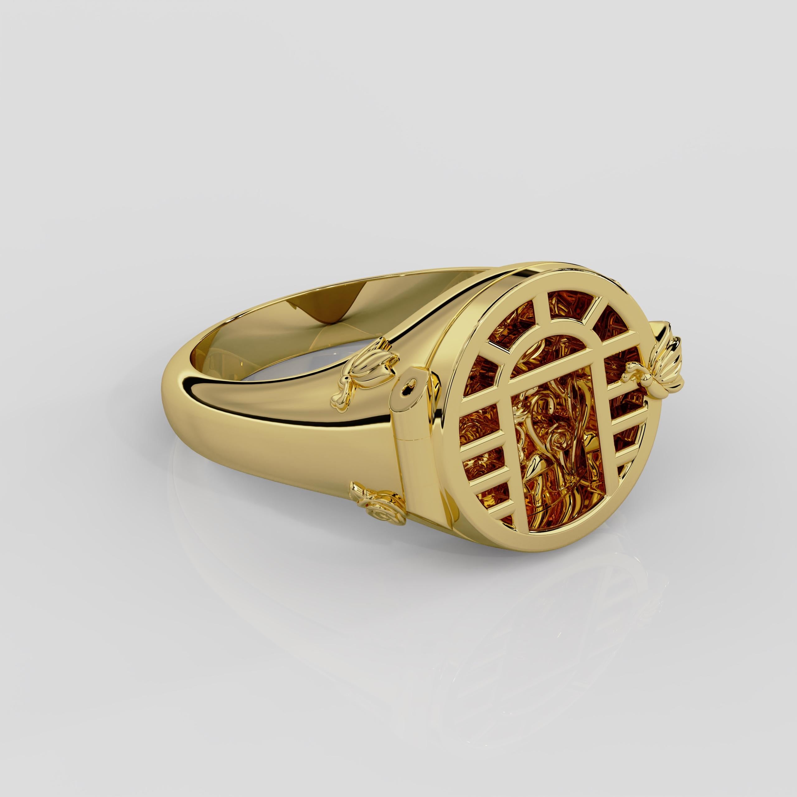 For Sale:  Georgina Yvonne 'Utopia' Signet Ring in 18ct Yellow Gold 5