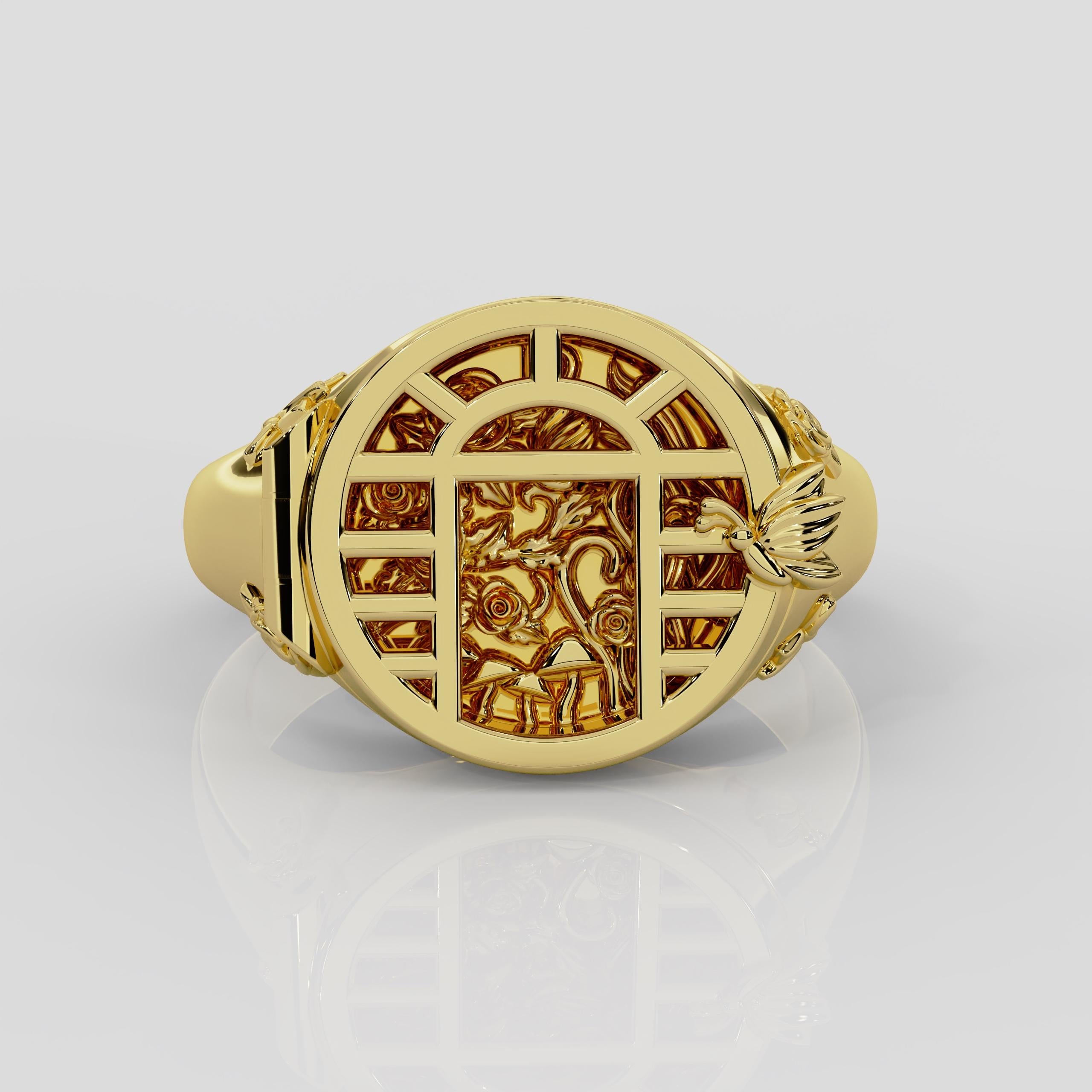 For Sale:  Georgina Yvonne 'Utopia' Signet Ring in 18ct Yellow Gold 6