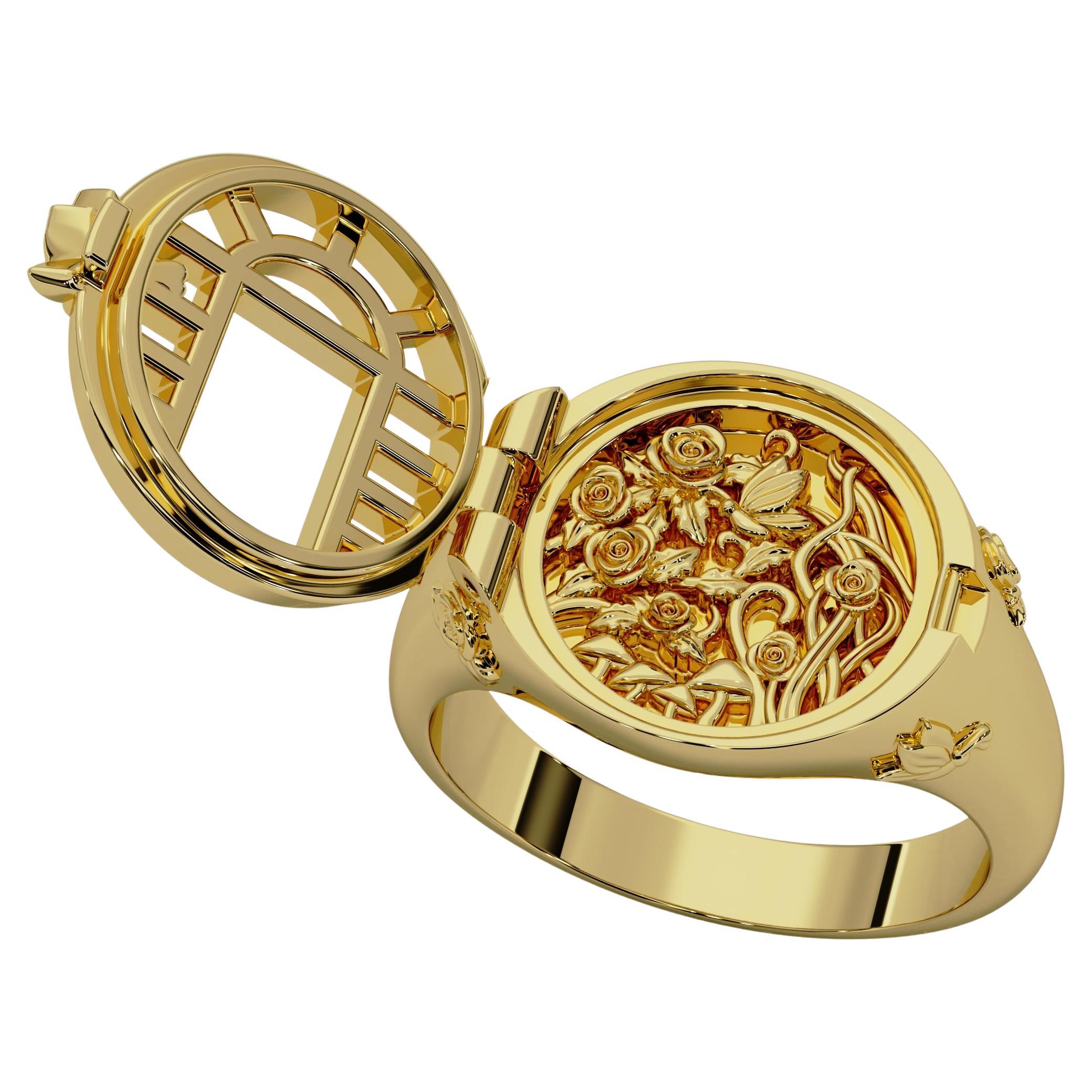 Georgina Yvonne 'Utopia' Signet Ring in 18ct Yellow Gold
