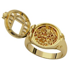 Anello Signet "Utopia" di Georgina Yvonne in oro giallo 18 carati