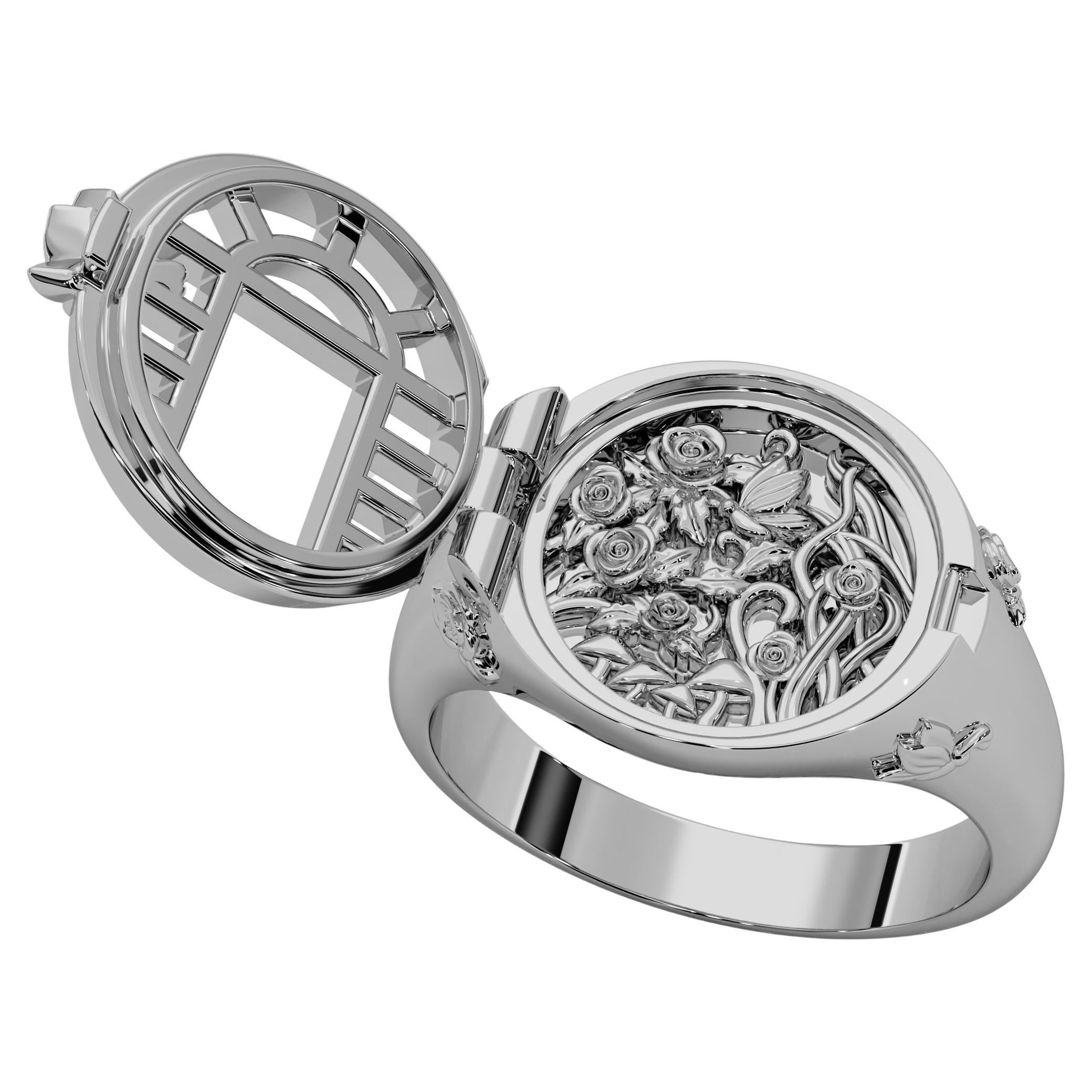 Georgina Yvonne 'Utopia' Signet Ring in Platinum