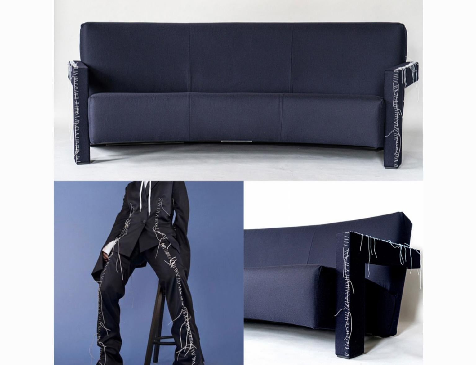 Utrecht 3-Sitzer-Sofa mit geschwungener Rückenlehne, von Gerrit Rietveld, neu lackiert von Svan  im Angebot 2