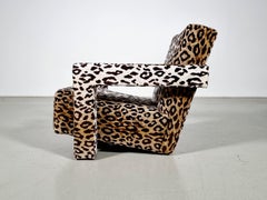 Utrecht “637” lounge chair in leopard velvet by Gerrit Rietveld for Cassina