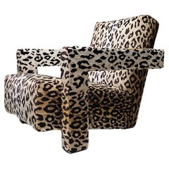 Vintage Utrecht “637” lounge chair in leopard velvet by Gerrit Rietveld for Cassina