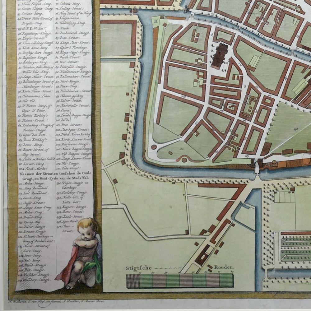 Fin du XVIIIe siècle Plan de la ville d'Utrecht en vente