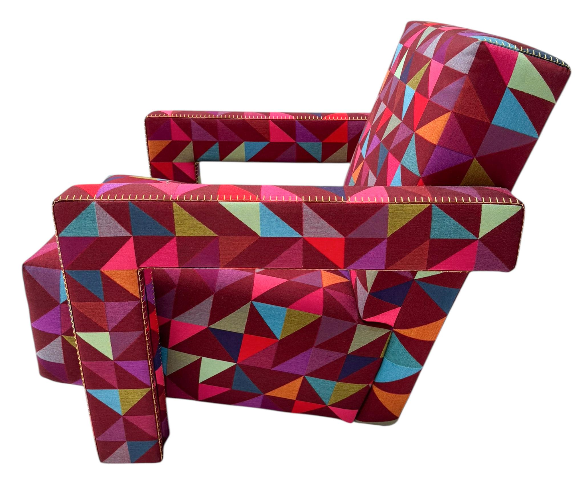 Art Déco Utrecht Lounge Chair di Gerrit Rietveld Edizione Limitata Cassina in vendita