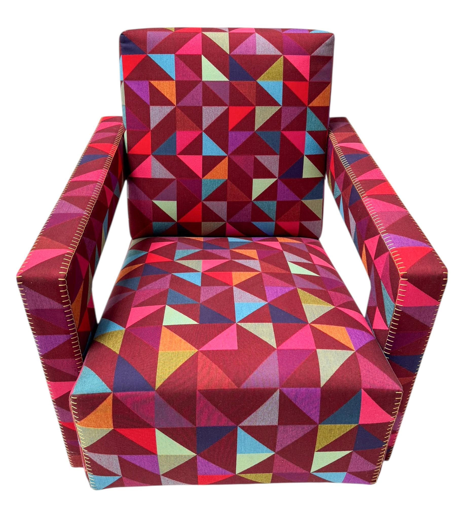 Tessuto Utrecht Lounge Chair di Gerrit Rietveld Edizione Limitata Cassina in vendita