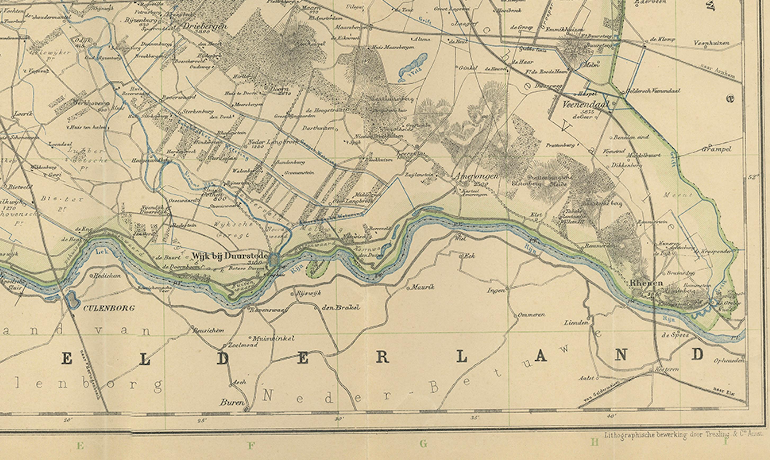 Utrecht Province Map 1907 – Antique Dutch Topographic Kuyper Lithograph

This antique map of the province of Utrecht, titled “Utrecht. Uitgegeven en getekend door J. Kuyper”, was published in 1907 by W\.E.J. Tjeenk Willink in Zwolle. It is a highly