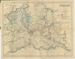 Utrecht Province Map 1907 – Antique Dutch Topographic Kuyper Lithograph