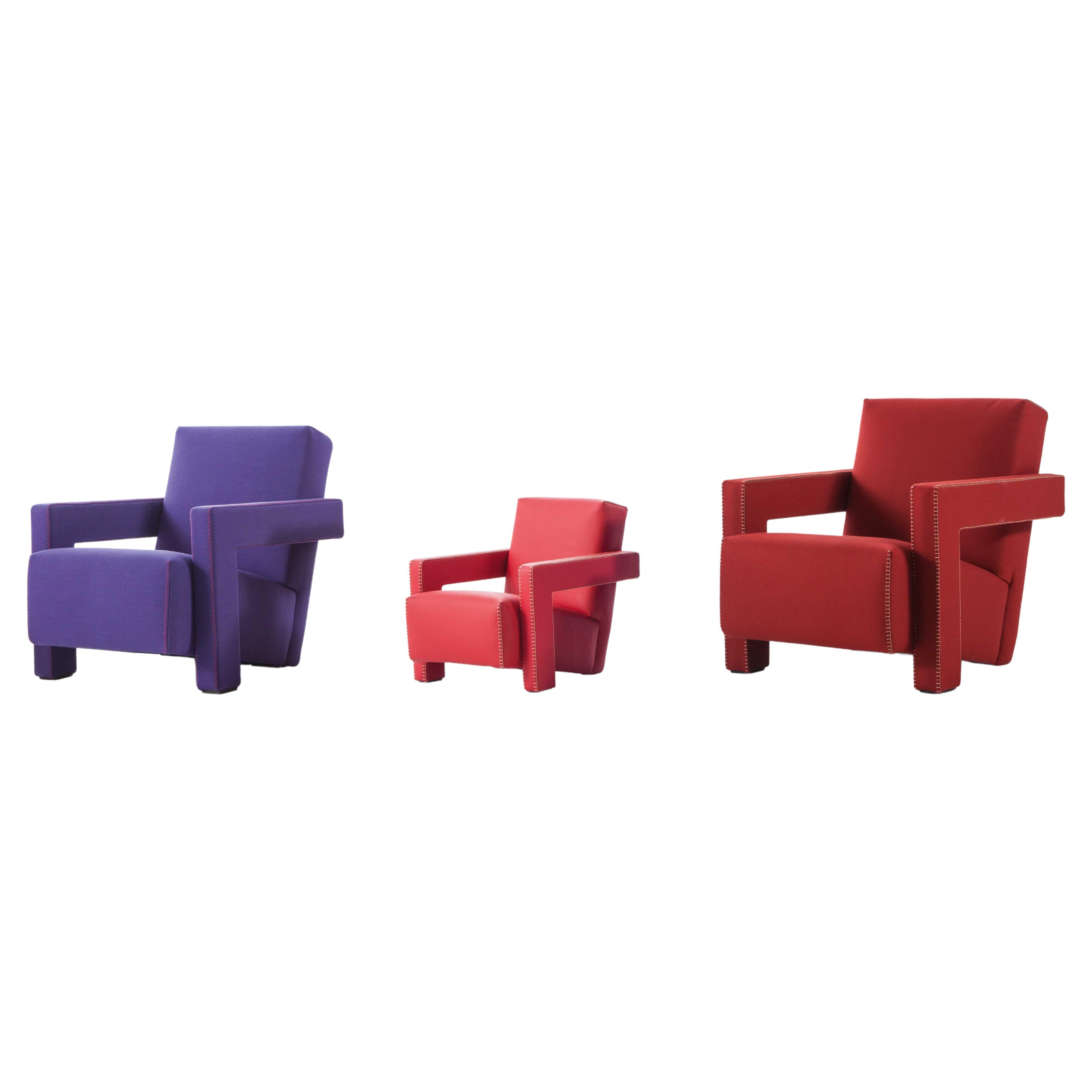 Utrecht XL or Baby Armchair Gerrit Thomas Rietveld for Cassina in pink, red... For Sale
