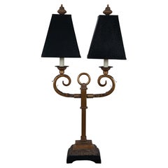 Uttermost French Scrolled Black & Gold Acanthus Leaf Two Light Table Lamp