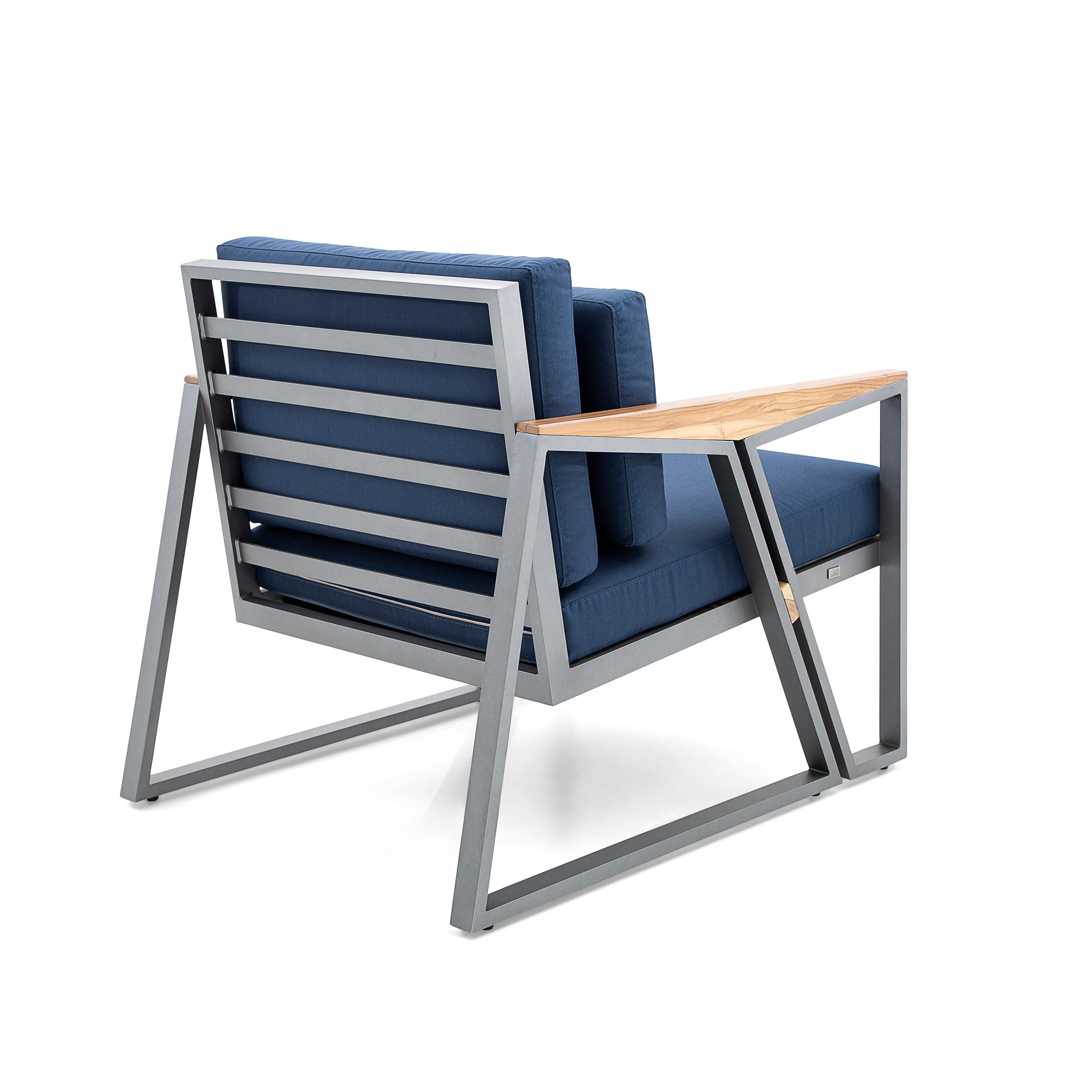 Scalene Outdoor-Sessel aus dunkelblauem Stoff im Zustand „Neu“ im Angebot in Miami, FL