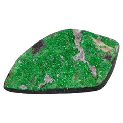 Uvarovite cabochon, green garnet cabochon, Russian uvarovite