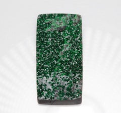 Uvarovite green garnet cabochon