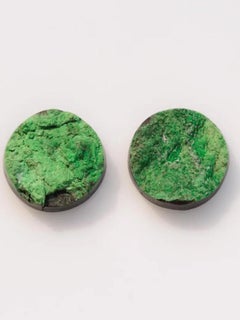 Uvarovite green garnet cabochon pair