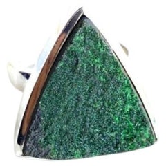 Uvarovite silver ring 8 size, Green garnet silver ring