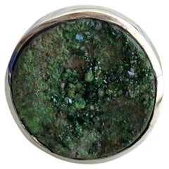 Uvarovite silver ring, Green garnet silver ring