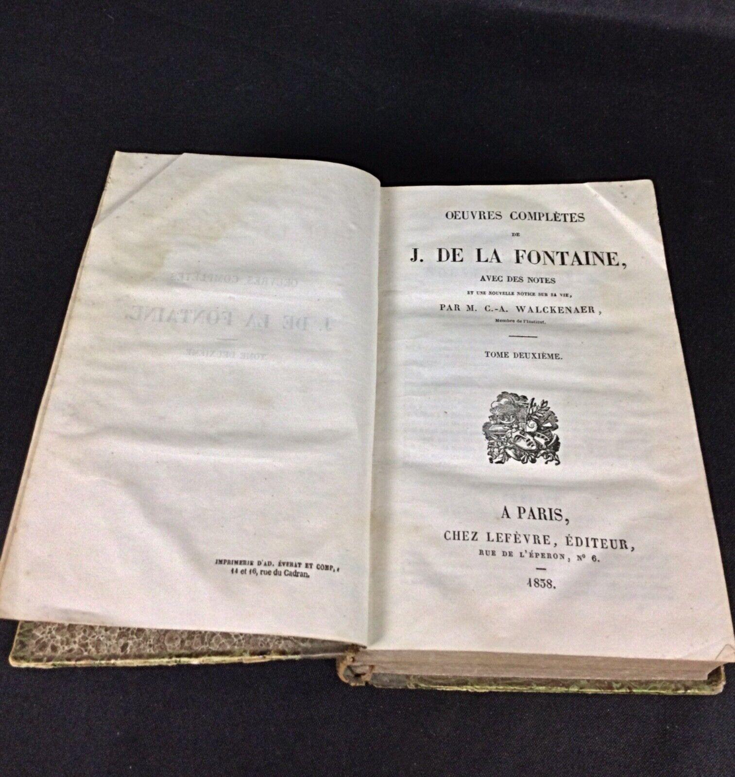 Francese Œuvres complètes de J. de la Fontaine