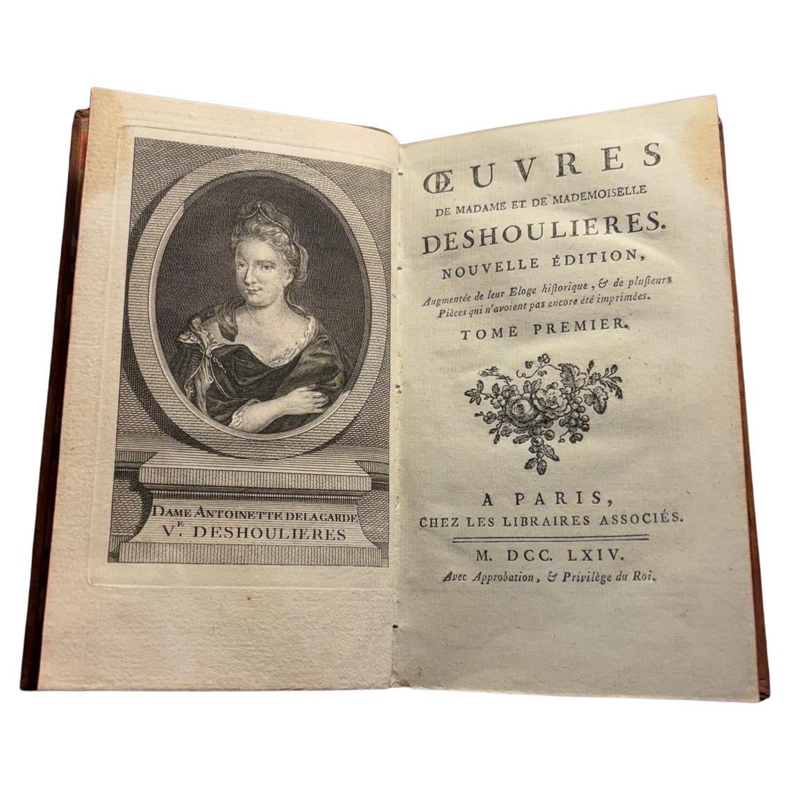 Œuvres de Madame et de Mademoiselle Deshoulières - Two Volumes Paris, 1764 For Sale
