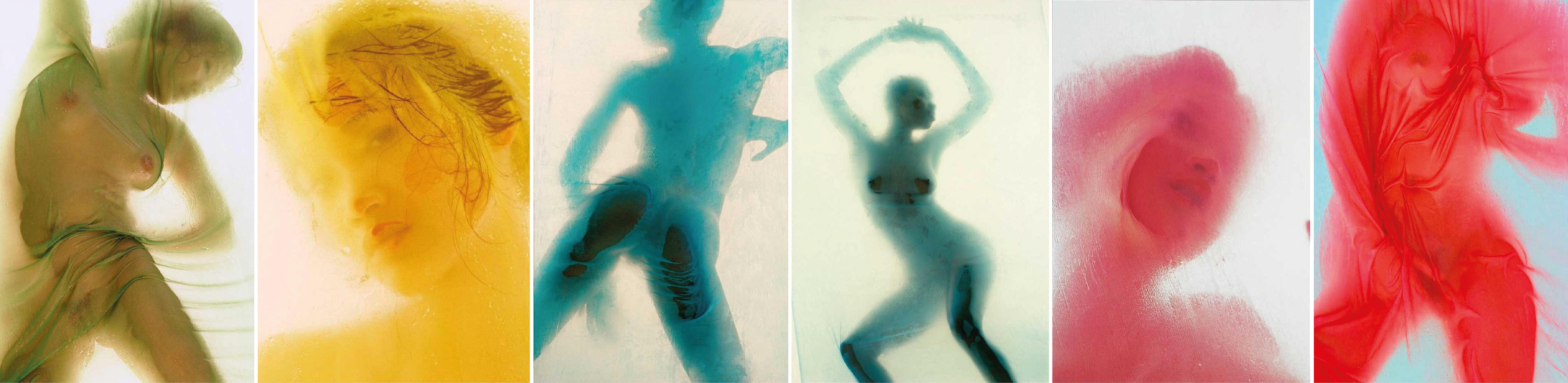 Uwe Ommer Nude Photograph - Polyptych I, from the series Les Voiles. LImited Edition Color Photograph
