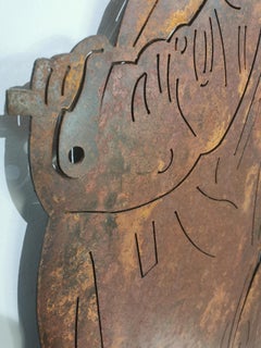 Large Limited Edition Rusted Steel Wall Mounted Sculpture "Flasher"