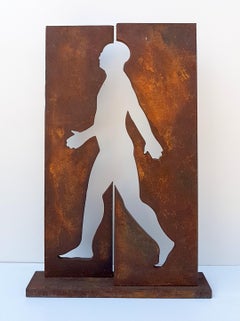 Limited Edition Medium Sized Rusted Steel Sculpture "Split Strider"