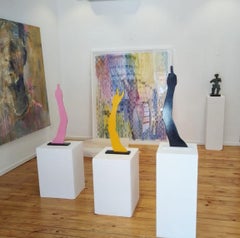 Escultura de acero dulce de edición limitada "Brazo rudo: Rosa"