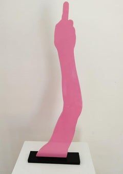 Sculpture en acier fondu en édition limitée « Armoiries en verre : rose »