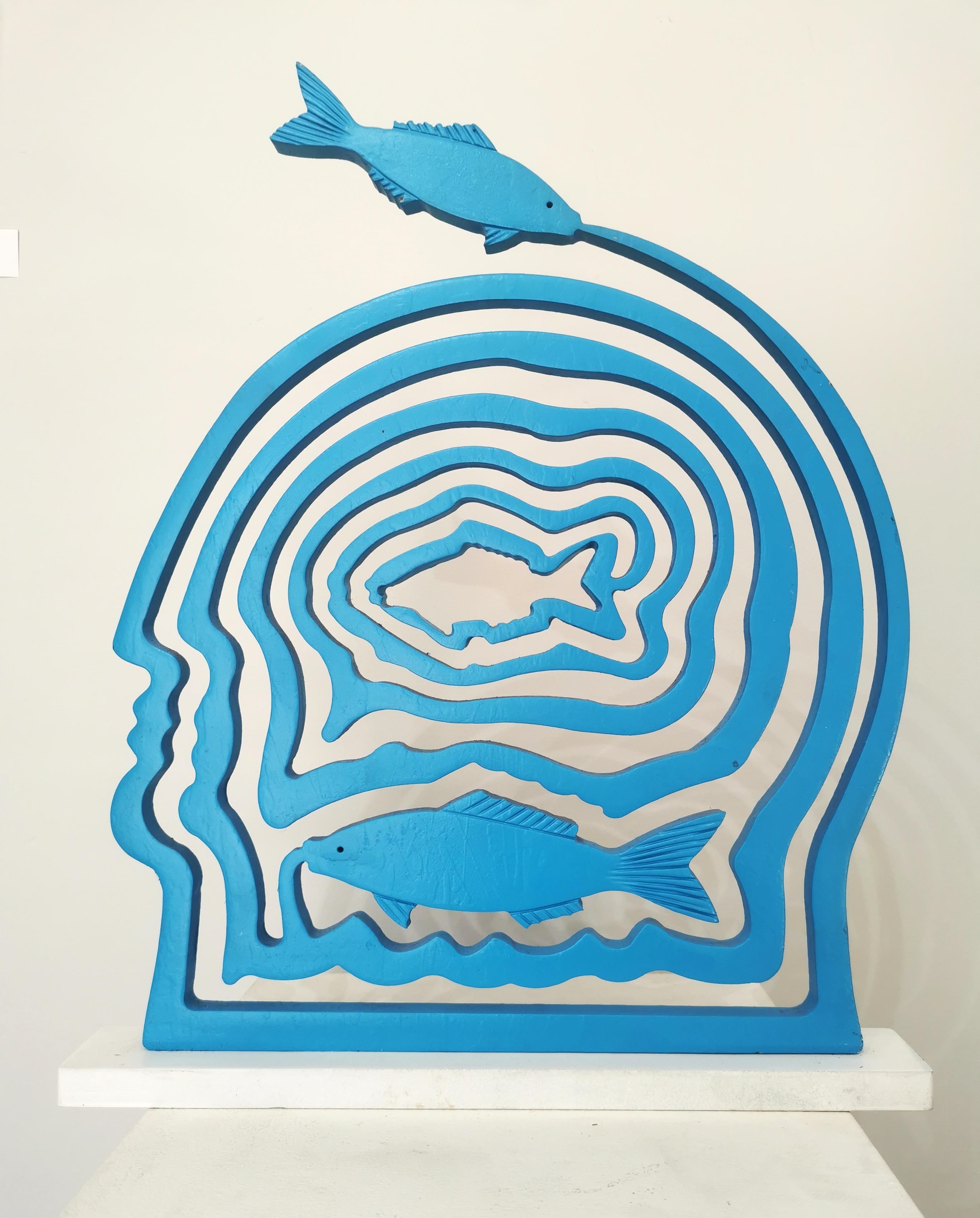 Figurative Sculpture de Uwe Pfaff - Escultura de acero pintado de edición limitada "Volviendo a casa"