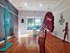 Medium Limited Edition Powder Coated Mild Steel Sculpture "Feeling Separated"