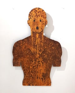 Unique Wall Mounted Rusted Steel Sculpture "What the Pfaff"