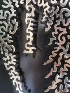 Unique Wall Mounted Stainless Steel on Board Sculpture "Escape from Paradise"