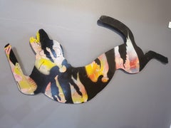 Unique Wall Mounted Steel Sculpture "Yoga Dog Day Dreaming"