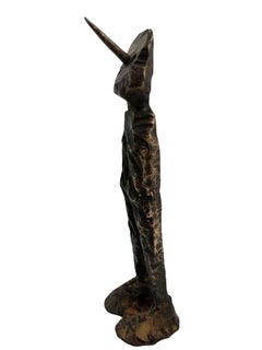Uwe Schloen, Pinocchio, bronze sculpture, patinated, 29, 5 x 9 x 7, 5 cm, 2020  