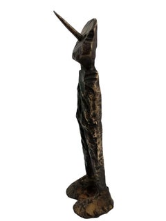 Uwe Schloen, Pinocchio, bronze sculpture, patinated, 29, 5 x 9 x 7, 5 cm, 2020