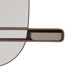 Uyuni Miroir mural à cadre gris fumé et finition titane avec LED