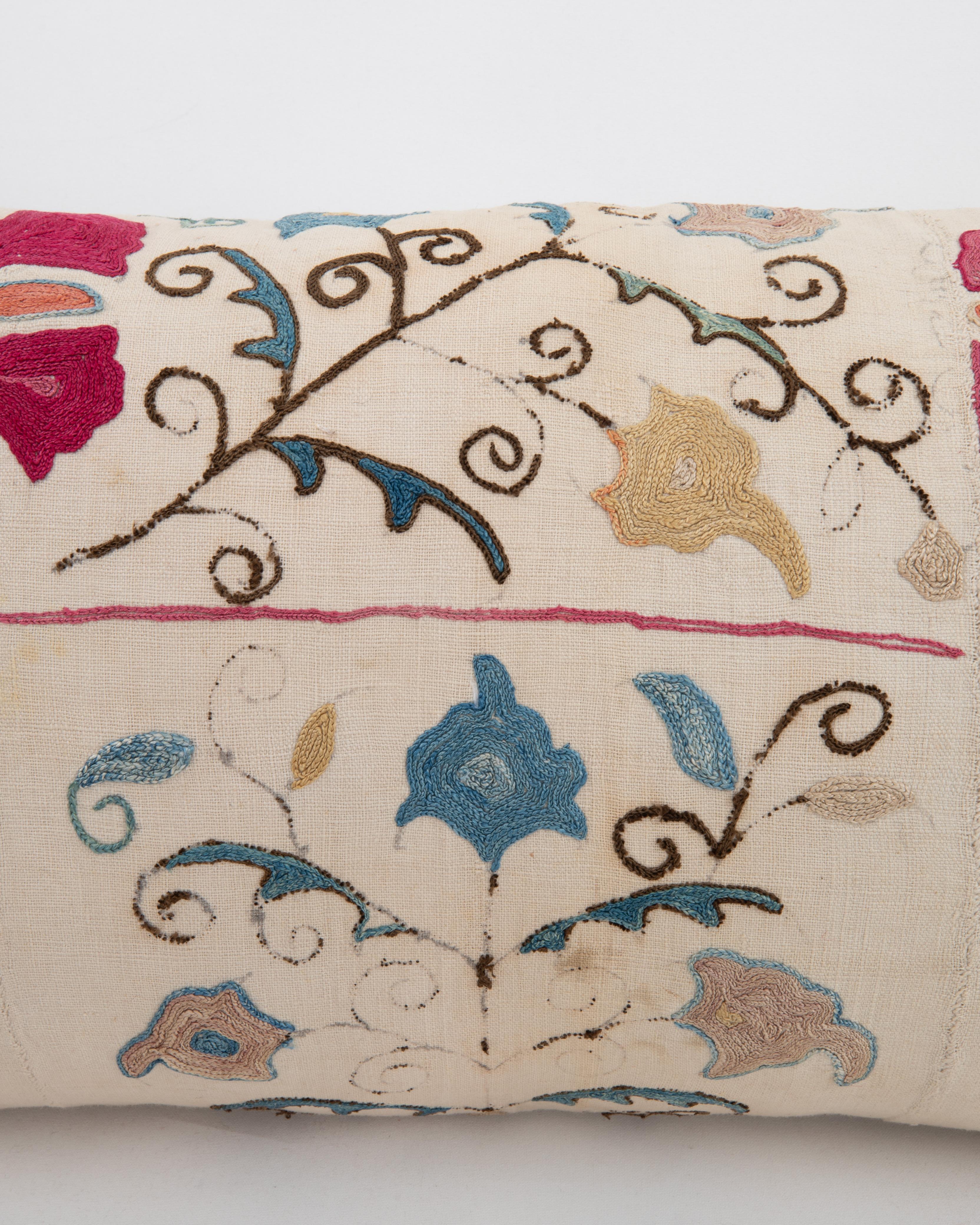19th Century Uzbek Antique  Suzani Pillowcase, Late 19th C. Uzbekistan