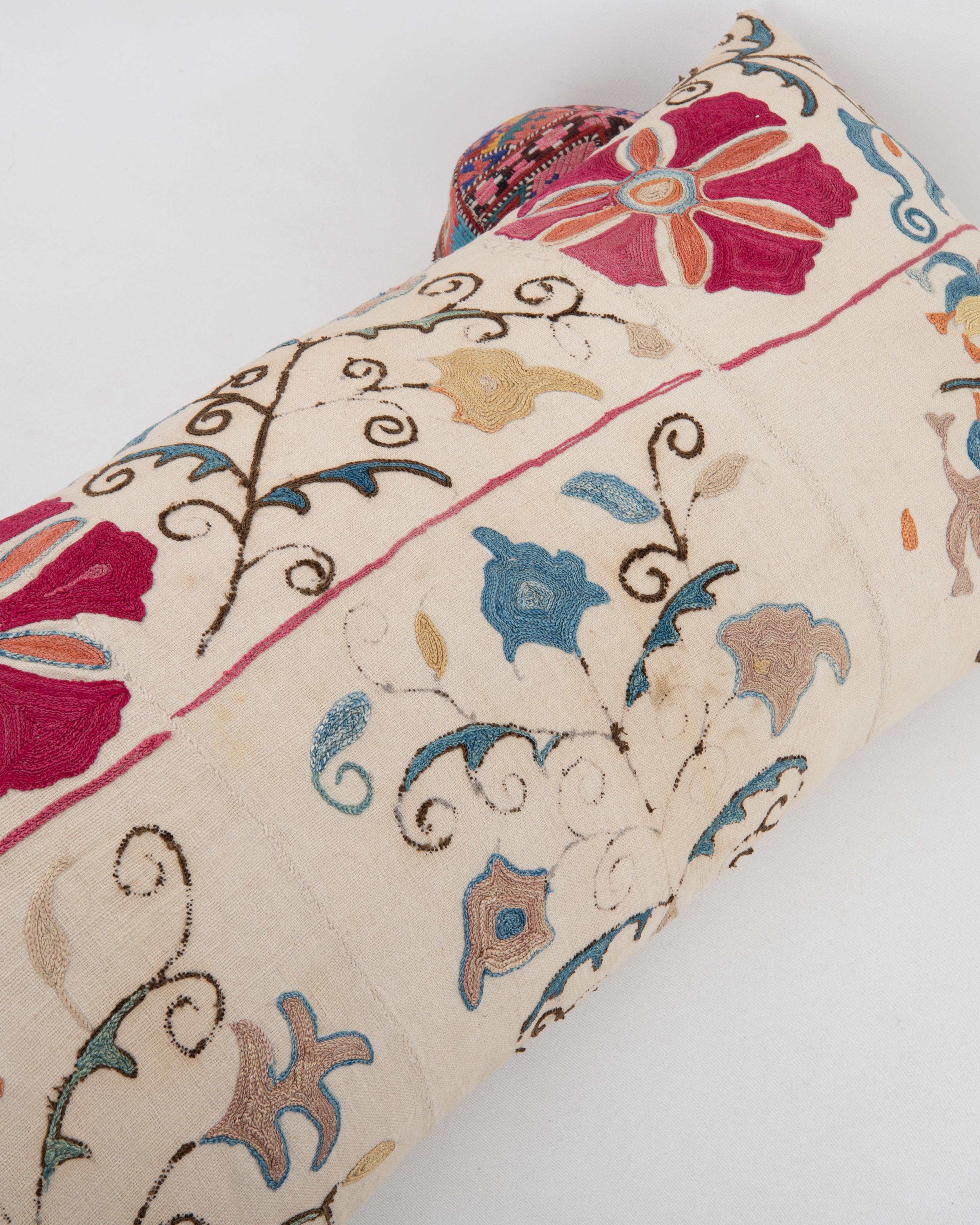 Uzbek Antique  Suzani Pillowcase, Late 19th C. Uzbekistan 1