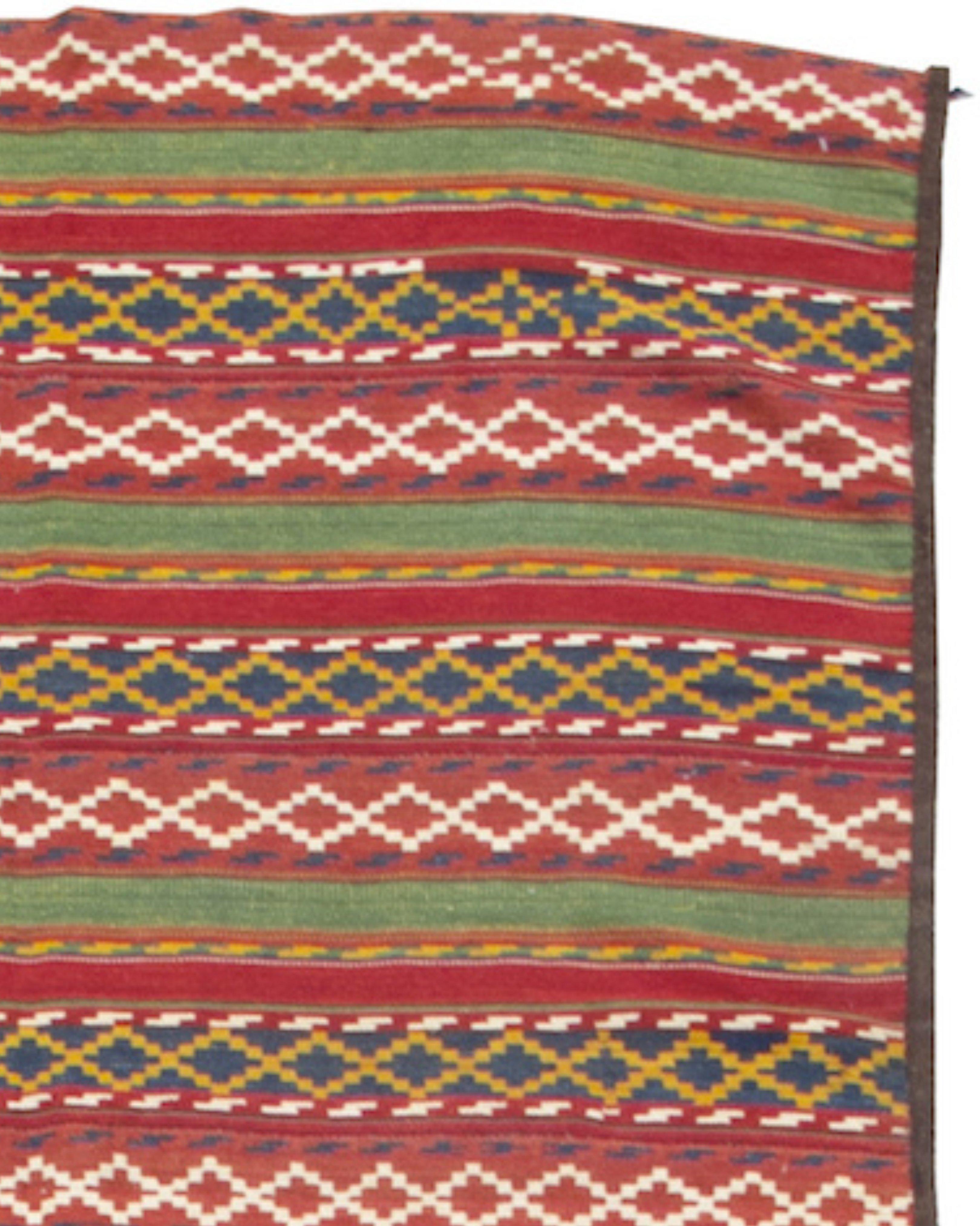 Hand-Knotted Uzbek Flatweave Rug, c. 1900 For Sale