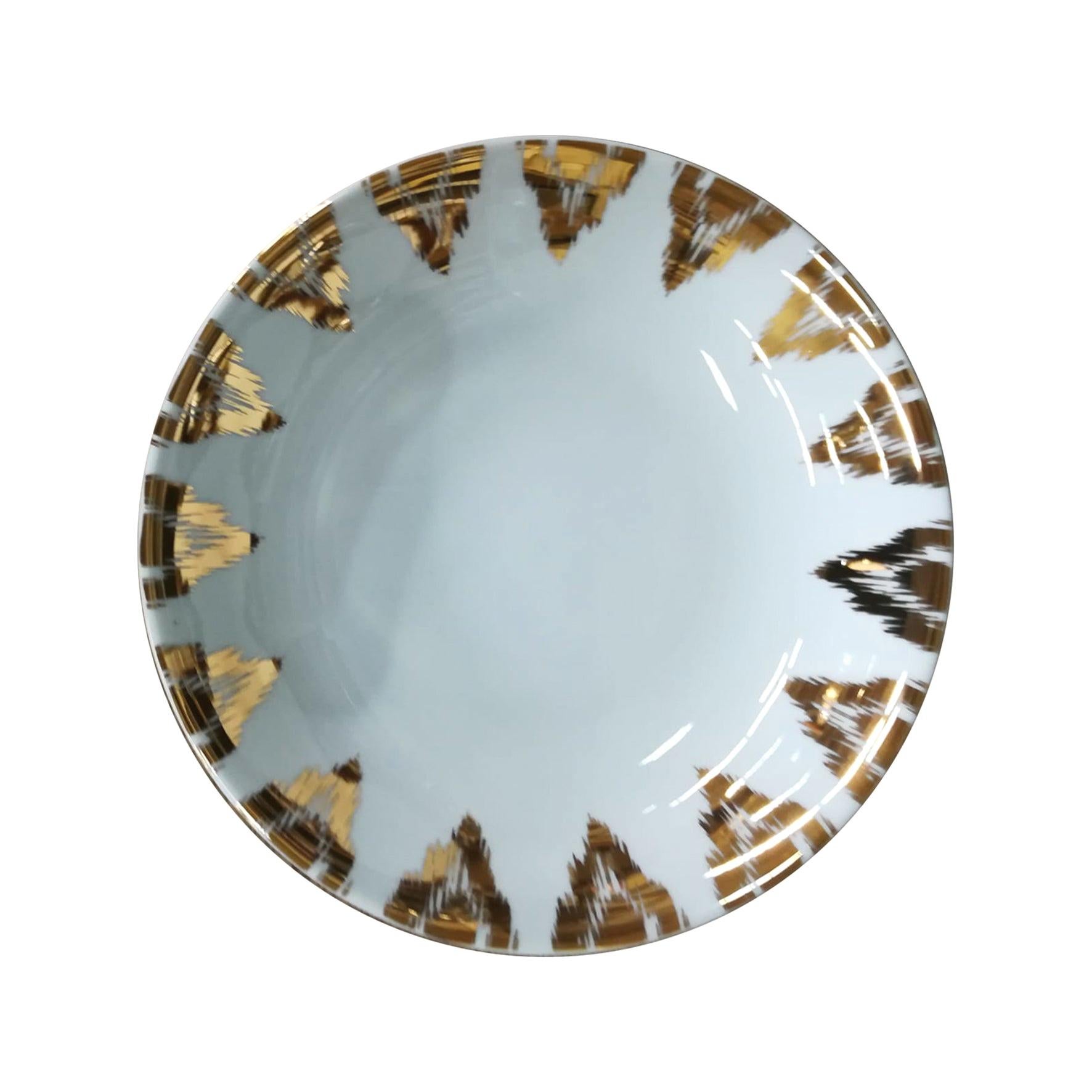 Uzbek Gold Porcelain Dessert Plate