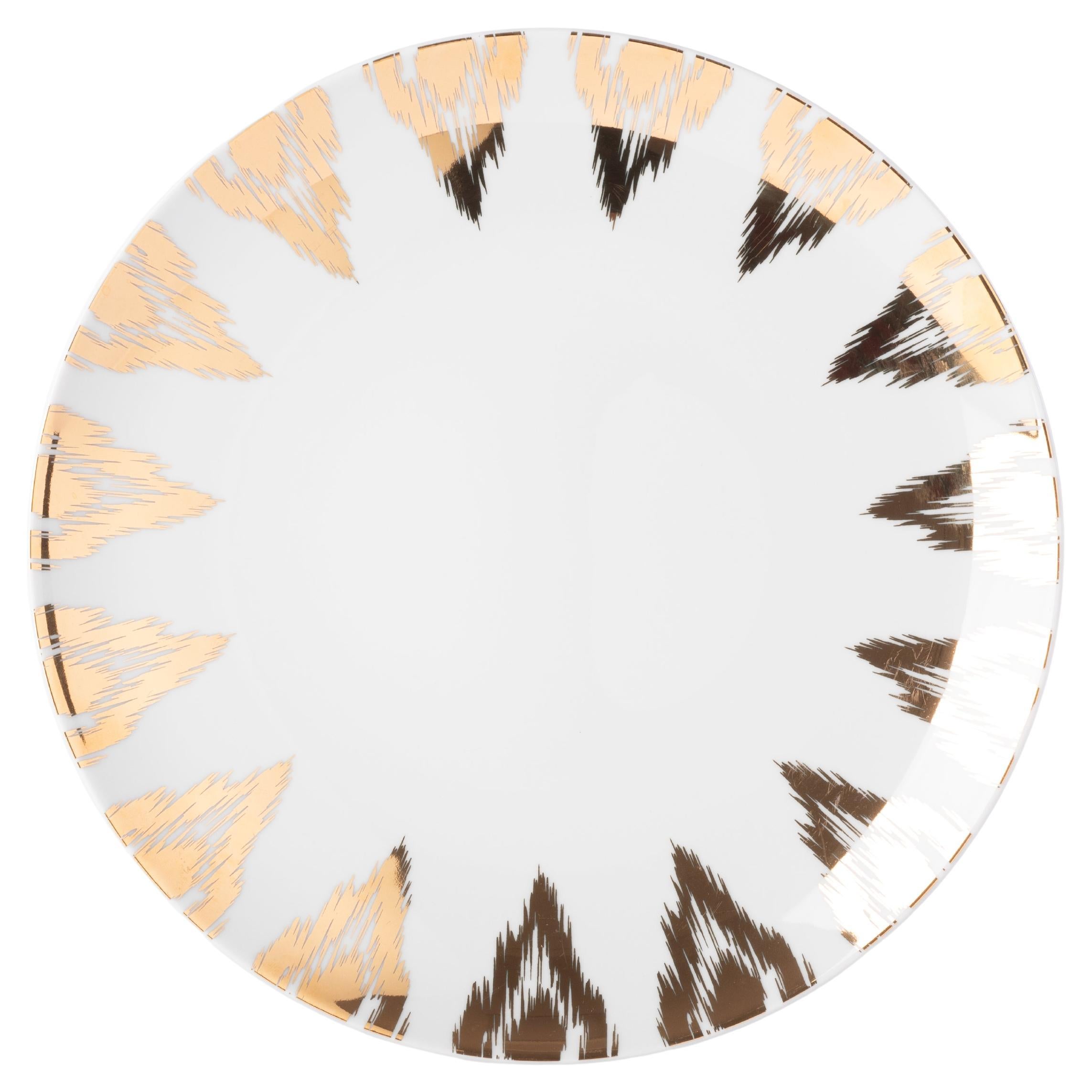 Uzbek Gold Porcelaın Dinner Plate