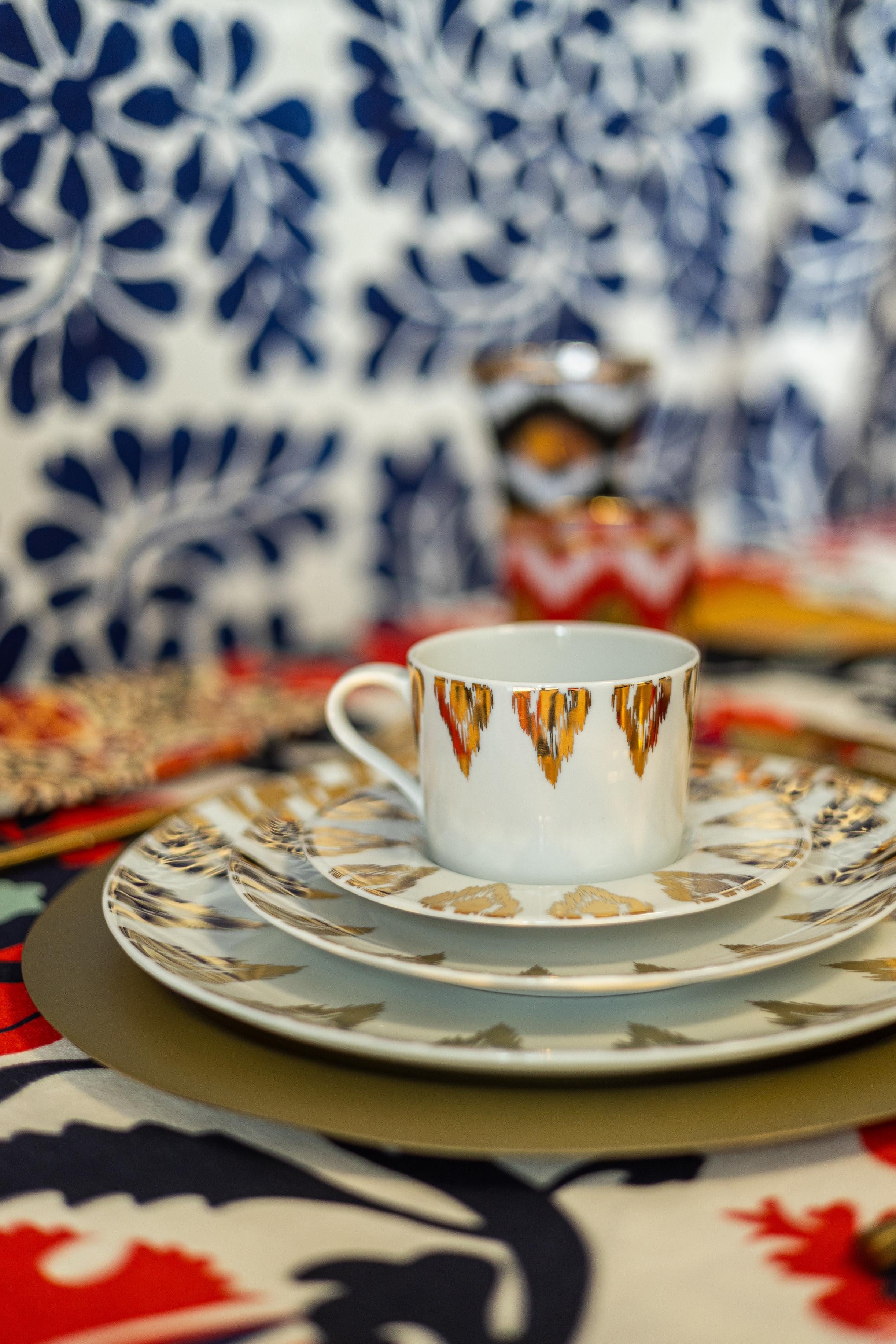 Tazas de té doradas uzbekas, set de 2 Moderno en venta